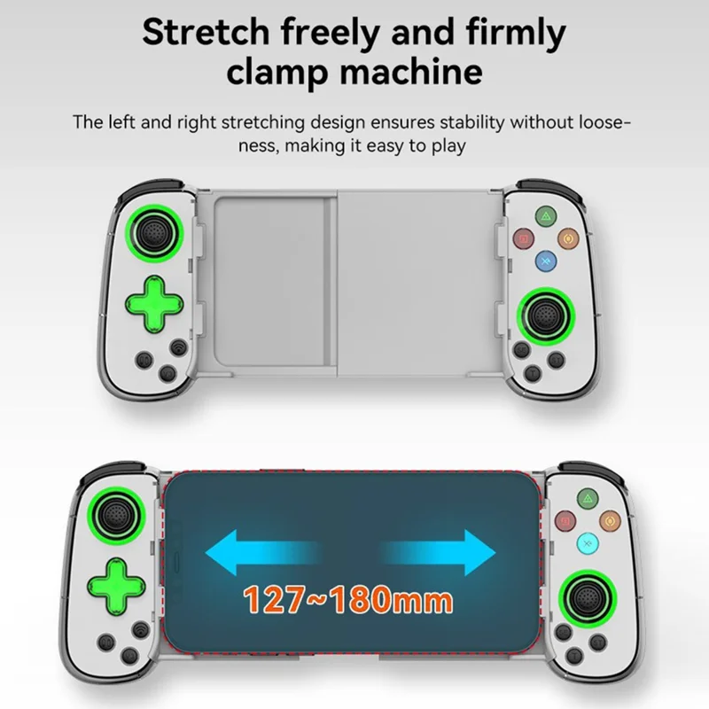 D7 Dehnbarer kabelloser Controller für Spielekonsole Bluetooth-kompatibler Gamepad-Linker/rechter Hall-Joystick-Spielgriff - Blau