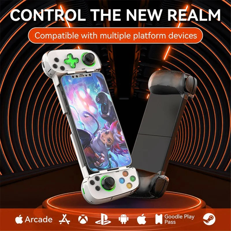 D7 Dehnbarer kabelloser Controller für Spielekonsole Bluetooth-kompatibler Gamepad-Linker/rechter Hall-Joystick-Spielgriff - Blau