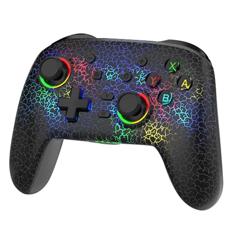 S09 Six Axis Vibration Bluetooth-compatible Controller TURBO Comb Wireless Gamepad with Dazzling Light for E-Sports - Black