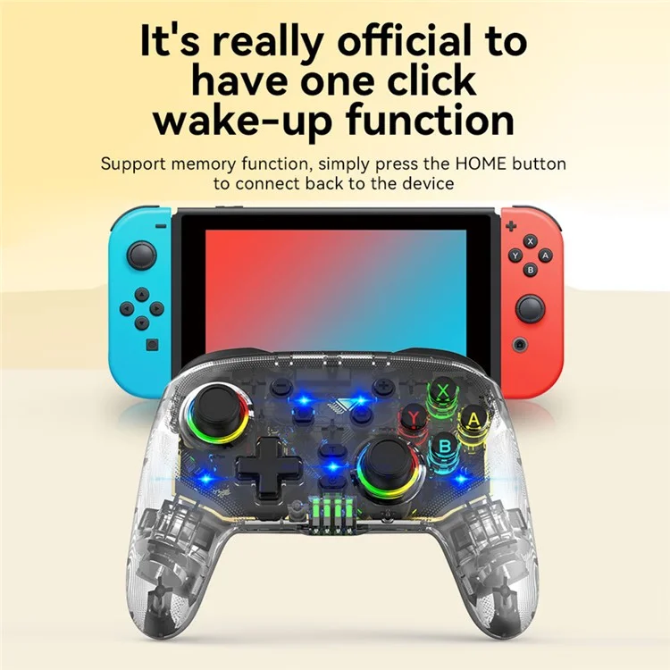 S09 Six Axis Vibration Bluetooth-compatible Controller TURBO Comb Wireless Gamepad with Dazzling Light for E-Sports - Black