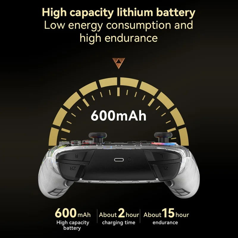 S09 Six Axis Vibration Bluetooth-compatible Controller TURBO Comb Wireless Gamepad with Dazzling Light for E-Sports - White