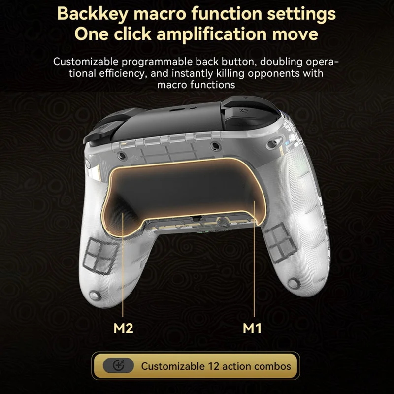 S09 Six Axis Vibration Bluetooth-compatible Controller TURBO Comb Wireless Gamepad with Dazzling Light for E-Sports - White