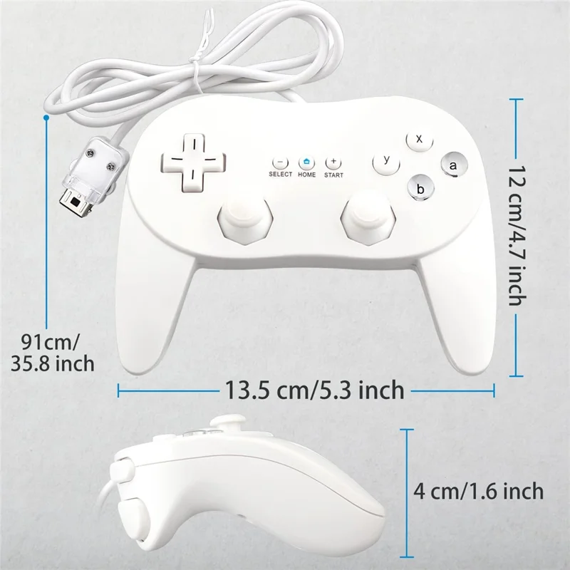8553 Gamepad para Nintendo Wii, Controlador com Fio para Console de Jogos WiiU - Preto