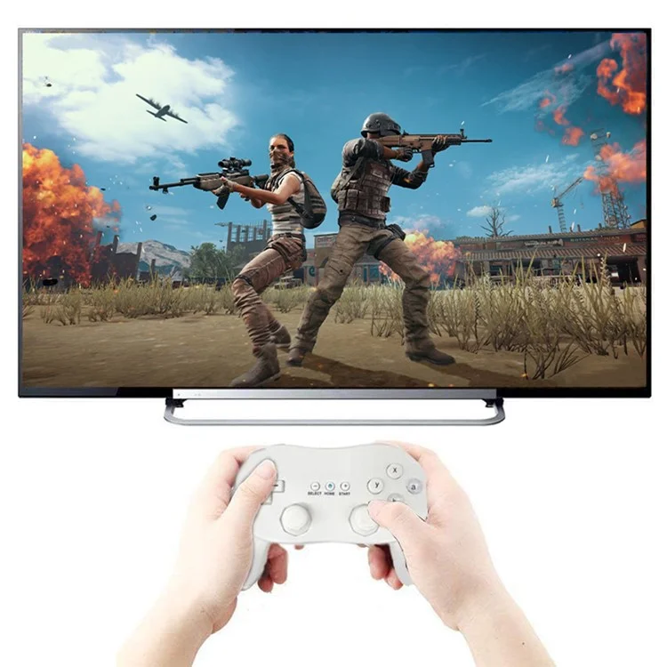8553 Gamepad for Nintendo Wii, WiiU Game Console Wired Controller with 1.1m Cable - White