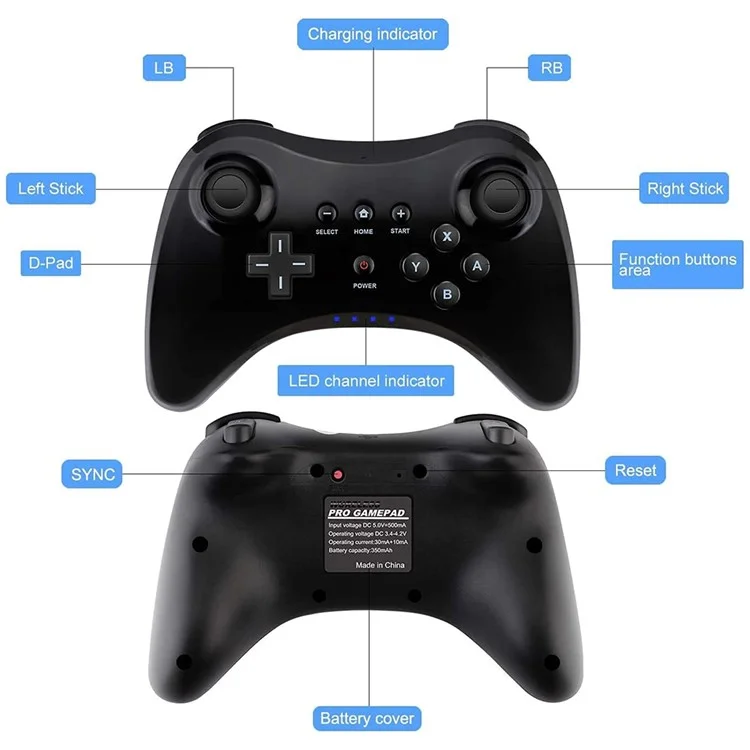 8558 Wireless Joys-Stick Compatible with Nintendo Wii U Game Console Remote Controller