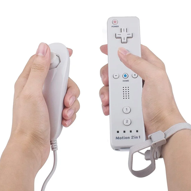 8512 For Wii U / Wii Console Remote Controller Game Wireless Handle Grip Built-in Motion Plus - White