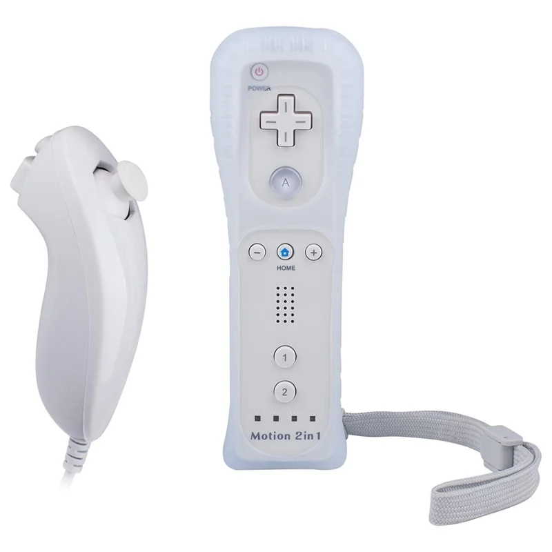 8512 For Wii U / Wii Console Remote Controller Game Wireless Handle Grip Built-in Motion Plus - White