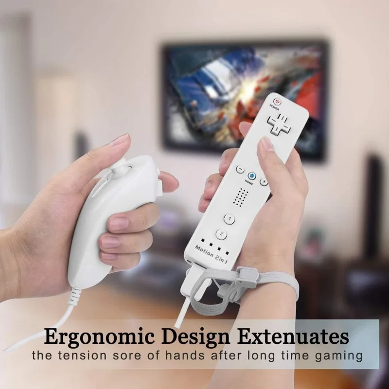 8512 For Wii U / Wii Console Remote Controller Game Wireless Handle Grip Built-in Motion Plus - White