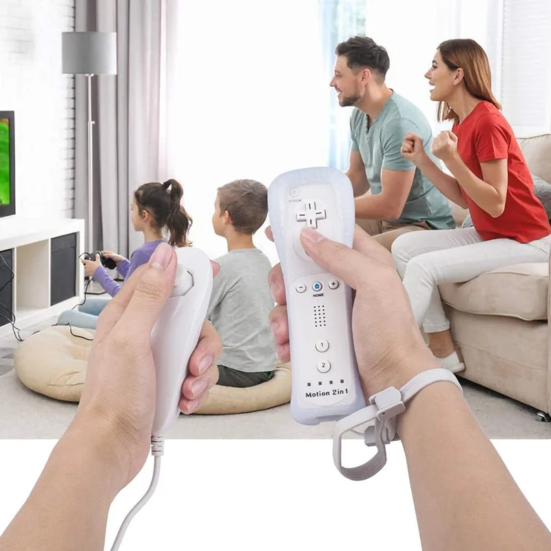 8512 For Wii U / Wii Console Remote Controller Game Wireless Handle Grip Built-in Motion Plus - White