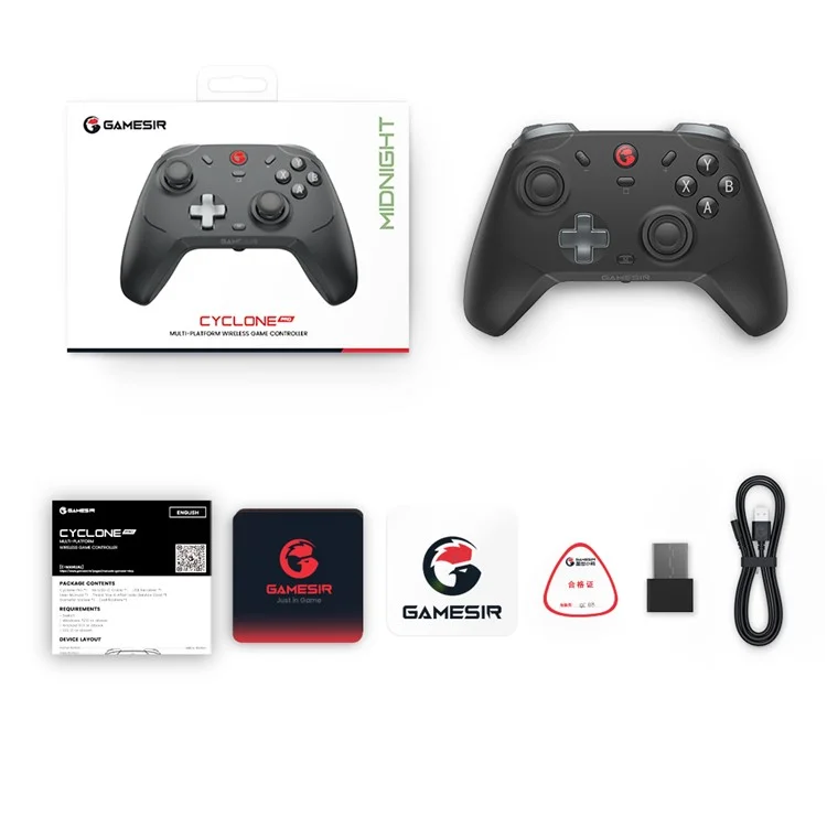 Gamesir T4 Cyclone Pro Bluetooth Wireless Controller Pour PC, Switch, Ios et Android 2.4G Gamepad Avec Hall Effect Joystick