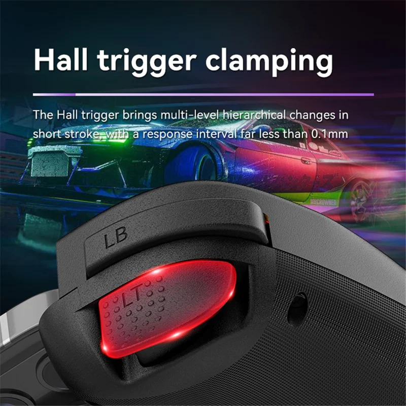 Telefones Celulares D8 Controlador Extensível Sem Fio Gamepad Bluetooth com Luz RGB para PS3, PS4, Nintendo Switch - Prata / Cinza