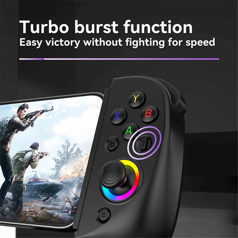 Telefones Celulares D8 Controlador Extensível Sem Fio Gamepad Bluetooth com Luz RGB para PS3, PS4, Nintendo Switch - Prata / Cinza