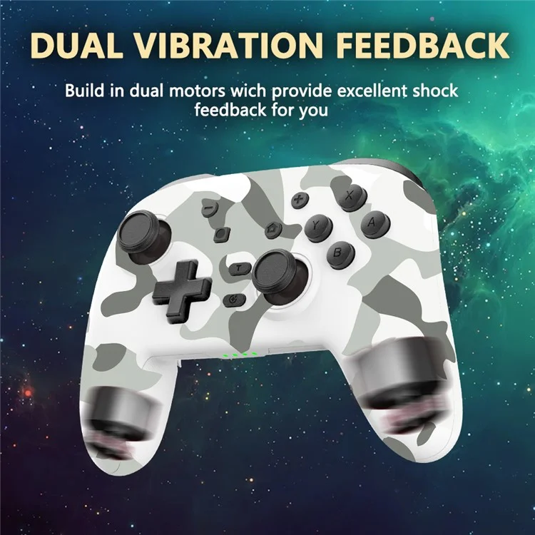 S07 Шесть Оси Vibration Bluetooth Controller Для E-Sports Turbo Function Wireless Gamepad - Камуфляж Белый