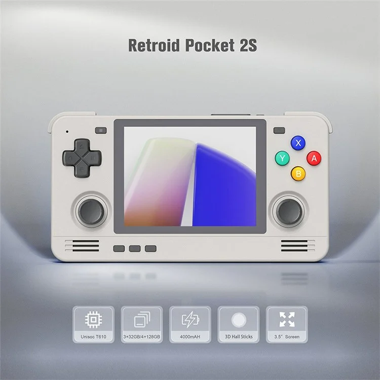 RETROID Pocket 2S Retro Handheld Game Console 3+32G 3.5" Touch Screen Game Player Portable Android 11 Video Games Console - Lila