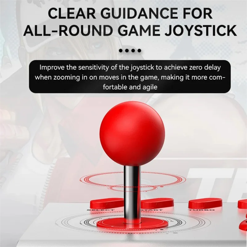 BSP-Y02 Arcade-joystickkontroll, universal klassisk handkontroll, spelkontroll för PS4 Nintendo Switch Android iOS mobiltelefon - Vit/Röd