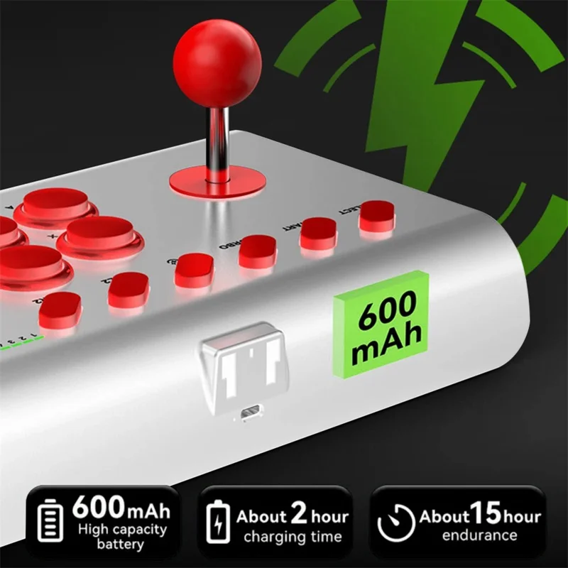 BSP-Y02 Arcade-joystickkontroll, universal klassisk handkontroll, spelkontroll för PS4 Nintendo Switch Android iOS mobiltelefon - Vit/Röd