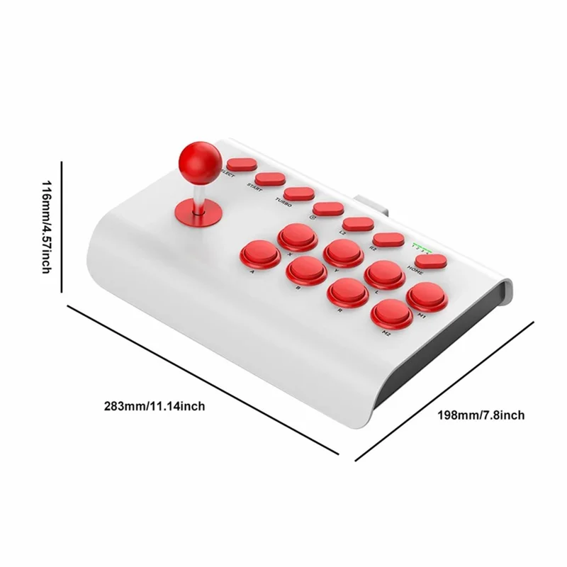 BSP-Y02 Arcade-joystickkontroll, universal klassisk handkontroll, spelkontroll för PS4 Nintendo Switch Android iOS mobiltelefon - Vit/Röd