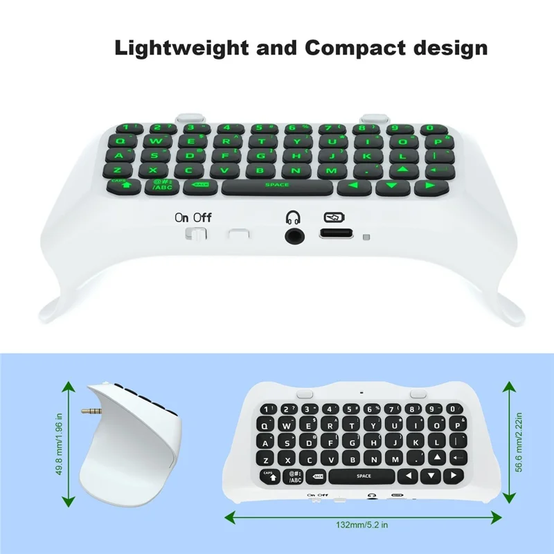 JYS P5172 For Sony PS5 DualSense Edge Controller Wireless Bluetooth-compatible External Keyboard Portable Gamepad Keyboard - White