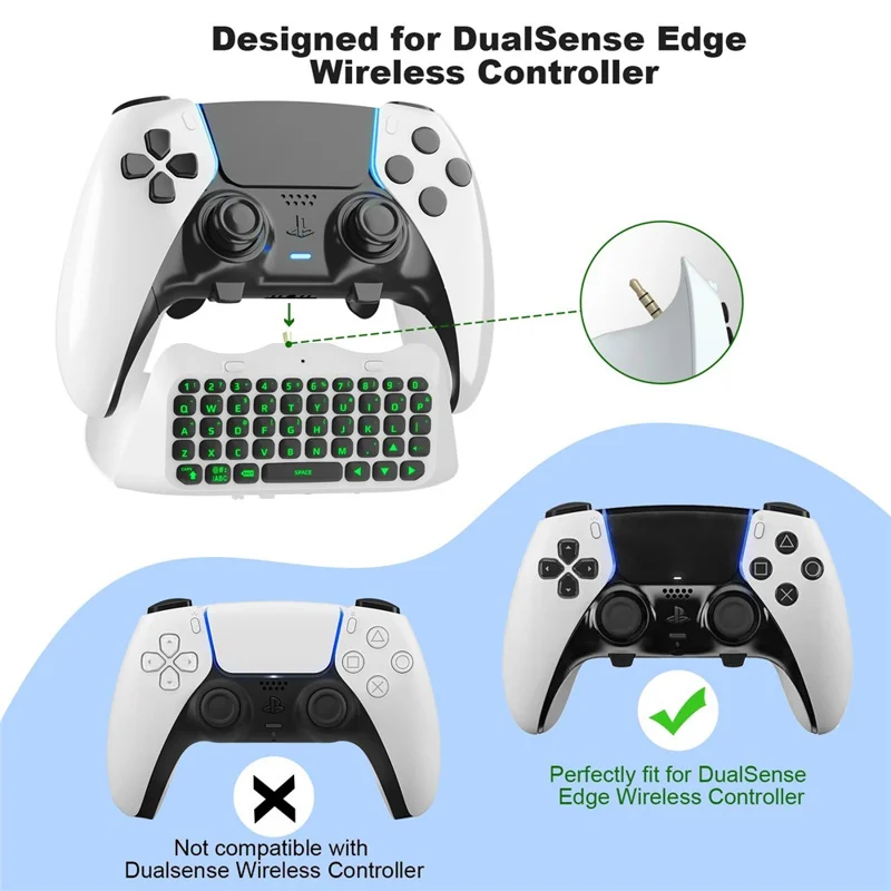 JYS P5172 For Sony PS5 DualSense Edge Controller Wireless Bluetooth-compatible External Keyboard Portable Gamepad Keyboard - White