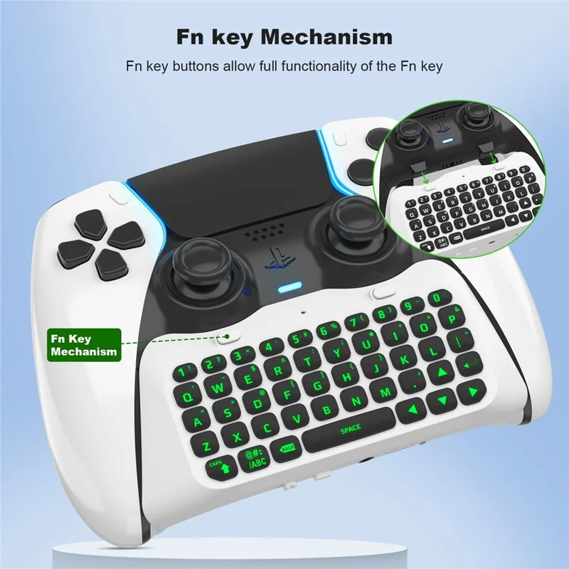 JYS P5172 For Sony PS5 DualSense Edge Controller Wireless Bluetooth-compatible External Keyboard Portable Gamepad Keyboard - White