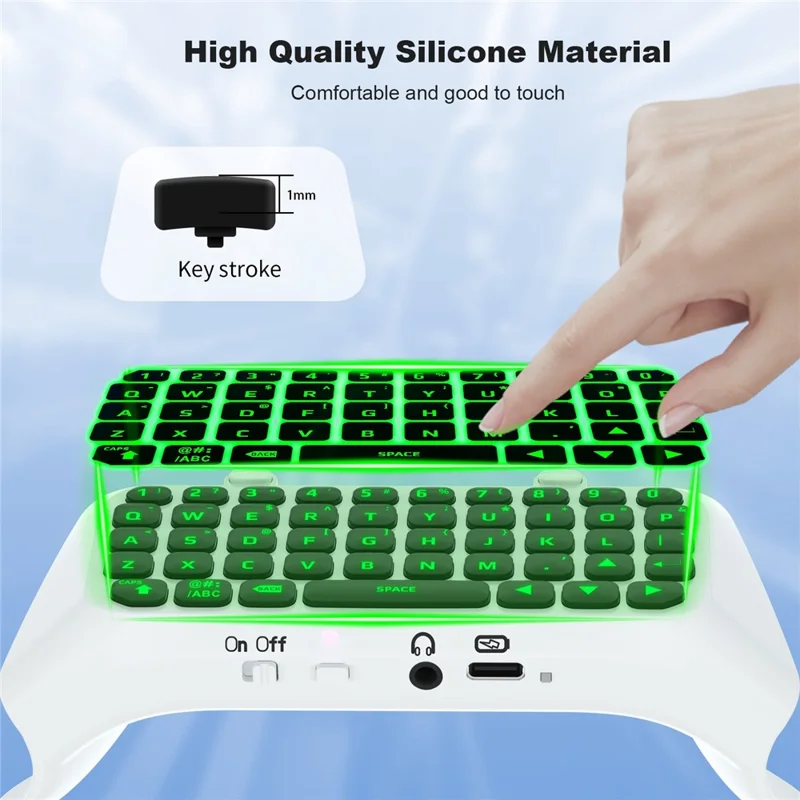JYS P5172 For Sony PS5 DualSense Edge Controller Wireless Bluetooth-compatible External Keyboard Portable Gamepad Keyboard - White