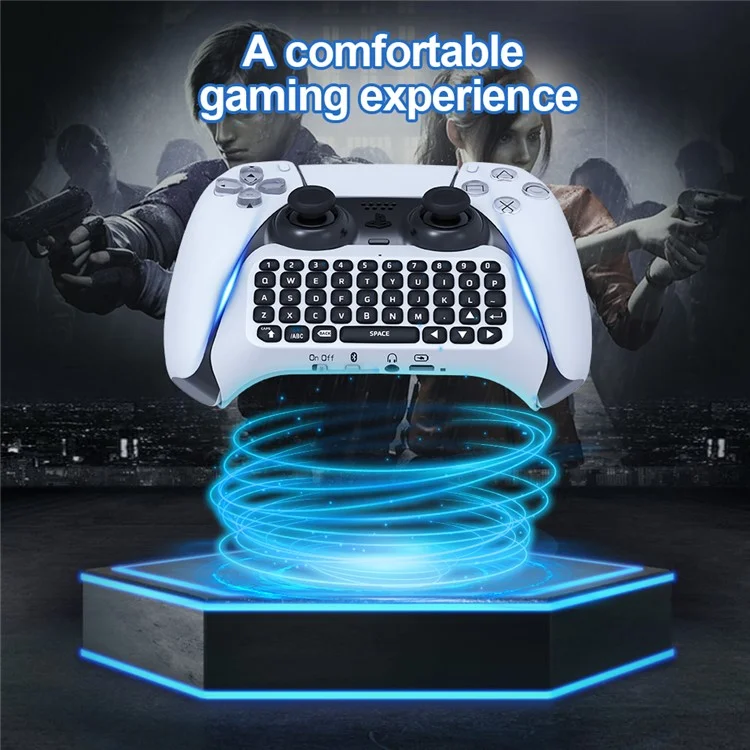 JYS P5121 Clavier sans fil compatible avec manette PS5 500mAh Pavé numérique de jeu avec haut-parleur intégré Voix de discussion 