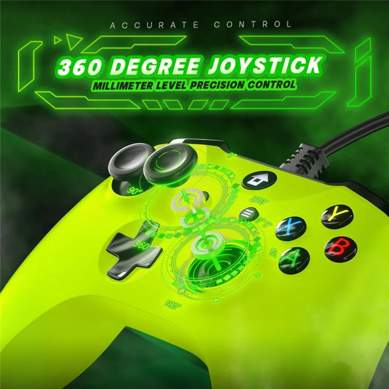 Manette de jeu filaire PC001 PC pour le système Android / Windows Manette de jeu pour la console Nintendo Switch / PS3 Gamepad TV Box - Vert