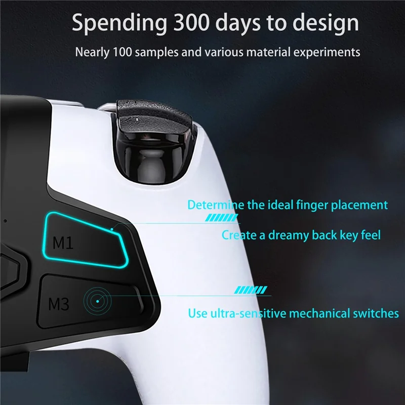 SZ-305 Back Button Attachment for PS5 Controller Back Paddles Macro Function / Plug and Play, Controller Accessories - Black
