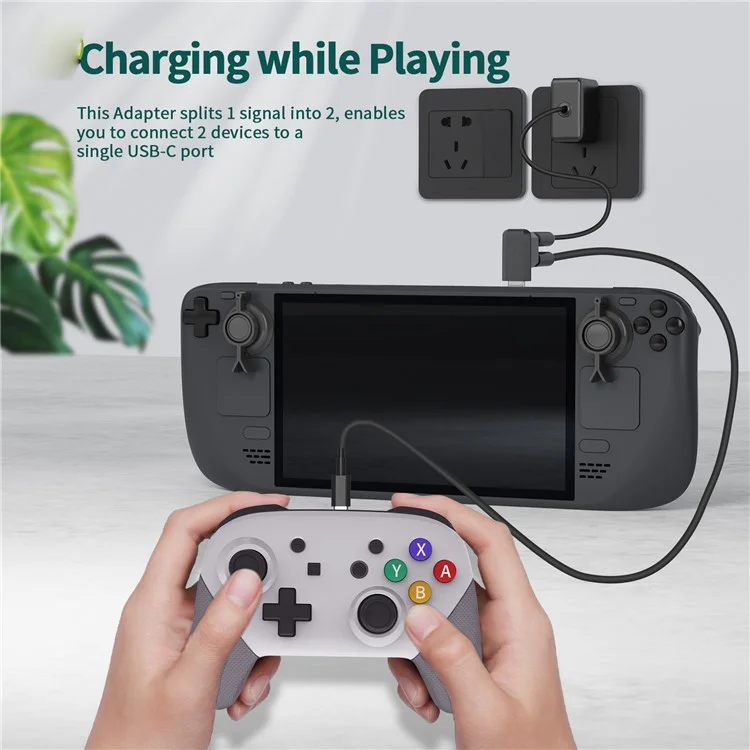 JYS JYS-SD015 per Steam Deck / Switch OLED / Lite Rocker Caps Thumb Grip Covers + Back Bracket + Adattatore Type-C
