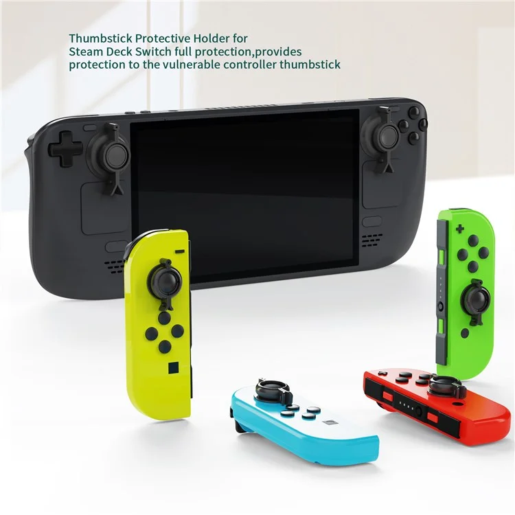 JYS JYS-SD015 per Steam Deck / Switch OLED / Lite Rocker Caps Thumb Grip Covers + Back Bracket + Adattatore Type-C
