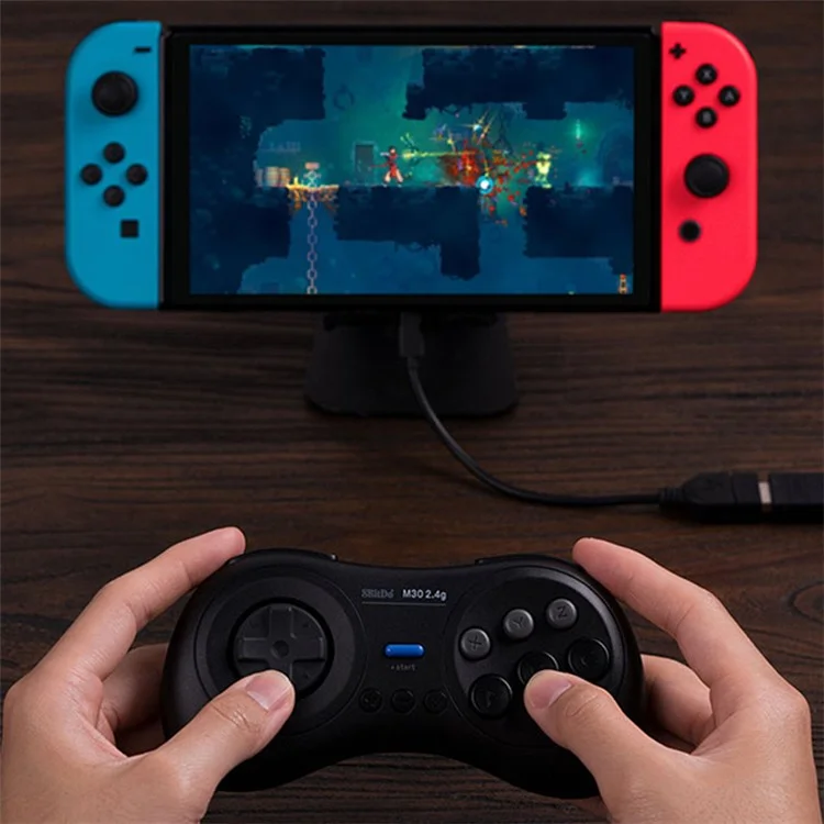 8BITDO M30 2.4G Wireless Gamepad with 6-Button Layout for Sega Genesis Mini / Mega Drive Mini / Switch - White