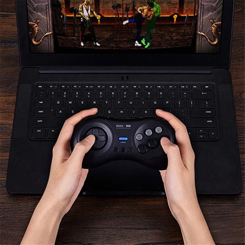 Controller 8BITDO M30 Bluetooth compatibile per Switch / Windows / Android Layout a 6 pulsanti per i giochi classici SEGA - Nero