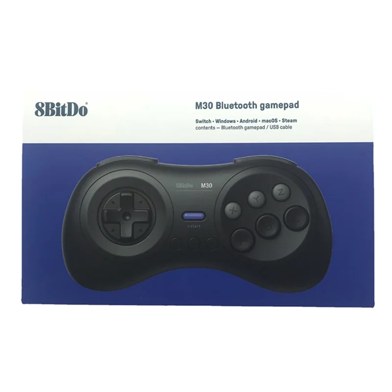 Controller 8BITDO M30 Bluetooth compatibile per Switch / Windows / Android Layout a 6 pulsanti per i giochi classici SEGA - Nero