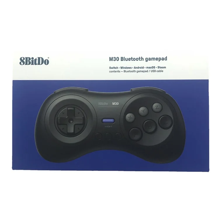 8BITDO M30 Bluetooth-compatible Controller for Switch / Windows / Android 6-Button Layout for SEGA's Classic Games - White