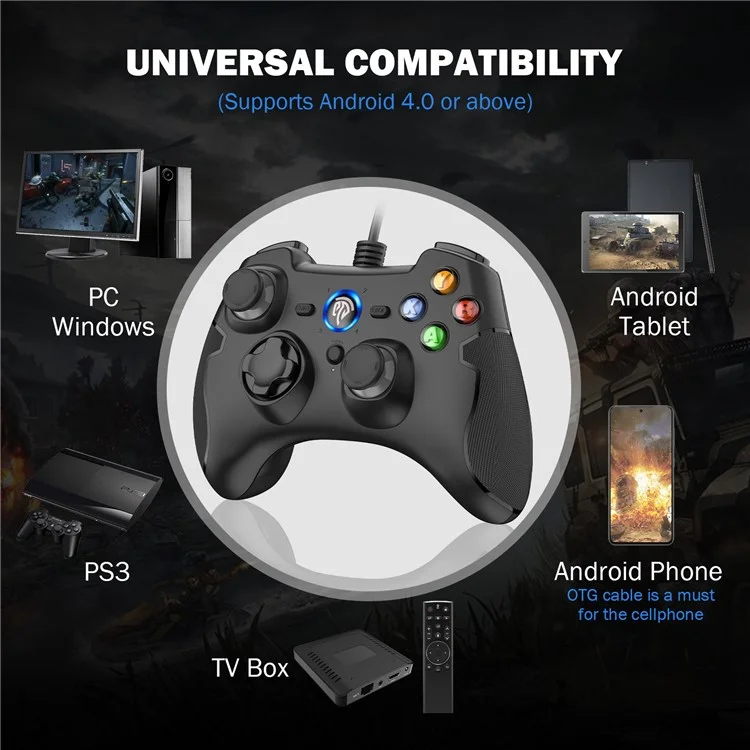 EASYSMX ESM-9100 Wired Controller Handheld Gamepad for PC /  PS3 / TV / Phone - Black