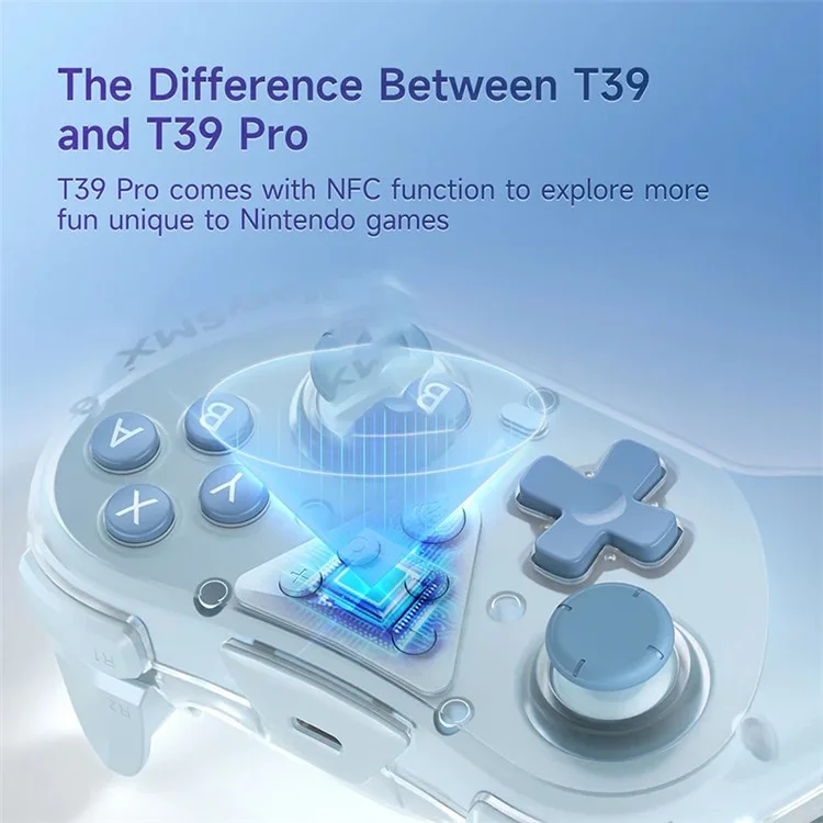 EASYSMX T39 Bluetooth-compatible / Wired Game Controller 3D Joystick Gamepad - Baby Blue