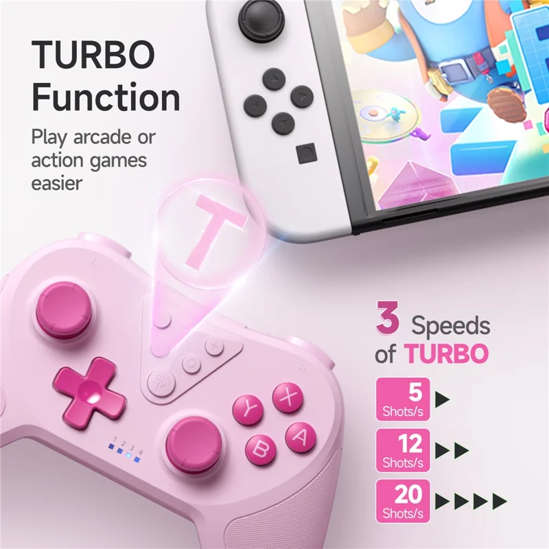 EASYSMX T37 Bluetooth-compatible  /  Wired 3D Joystick Game Controller Gamepad - Pink