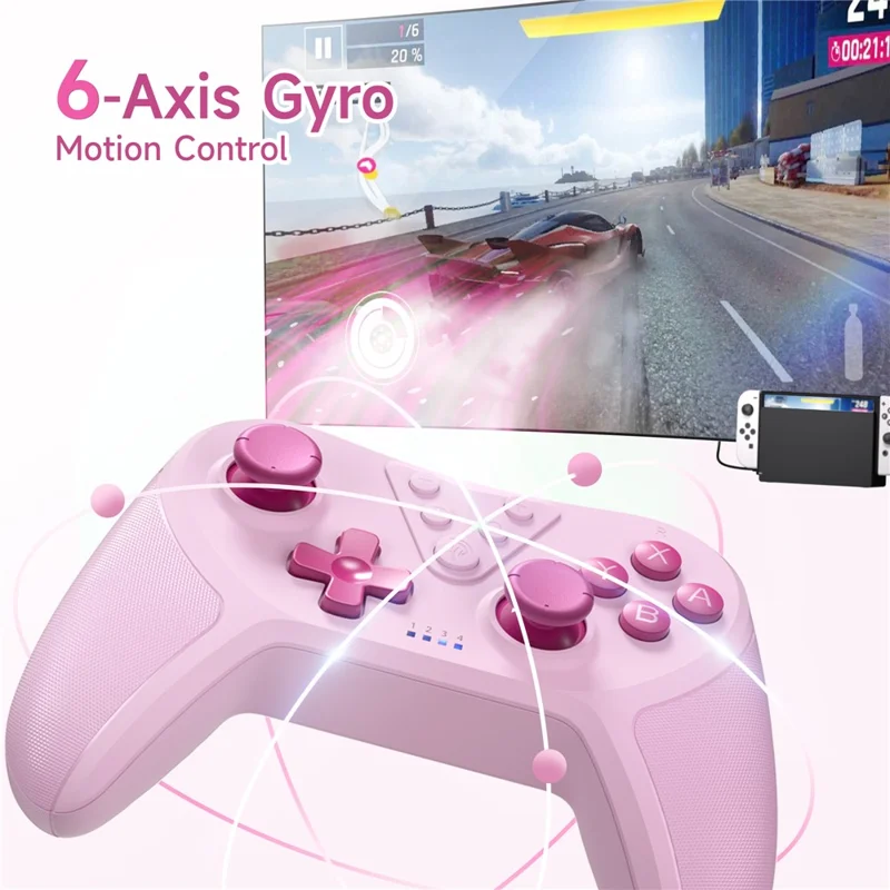 EASYSMX T37 Bluetooth-compatible  /  Wired 3D Joystick Game Controller Gamepad - Pink