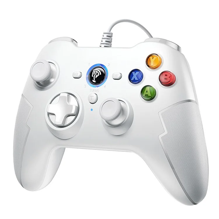 EASYSMX ESM-9100 Pro 2.1m Wired Game Controller Turbo Function Gamepad - White