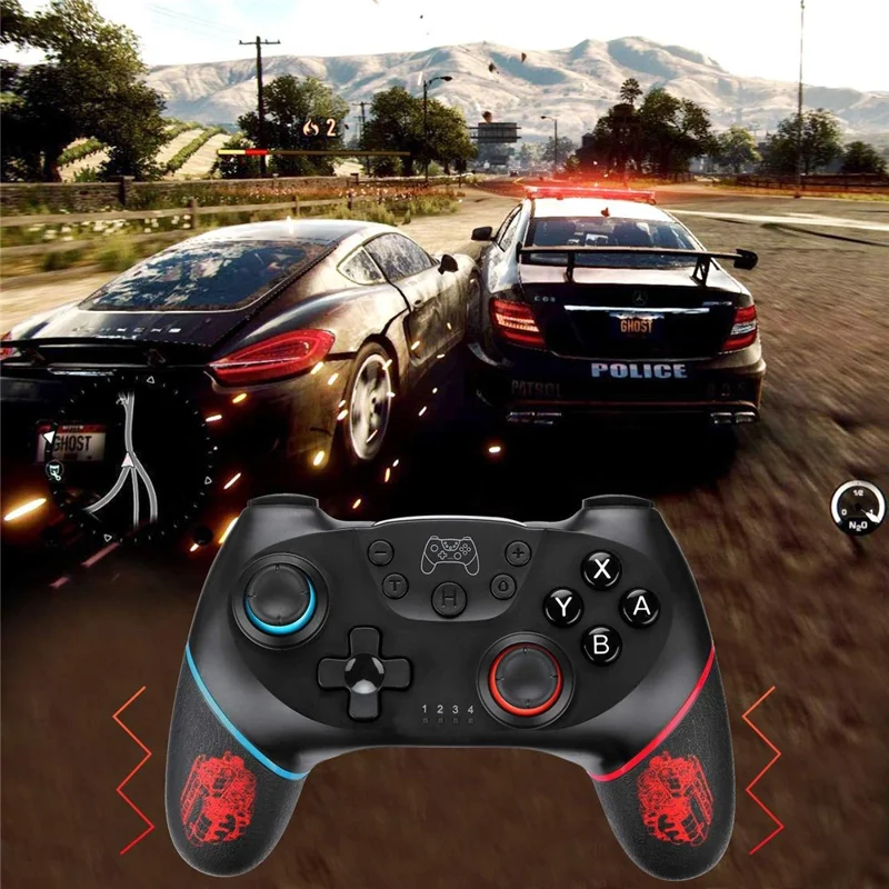 SW001+ Wireless Bluetooth-compatible Controller for Nintendo Switch Gamepad with Vibration, 6-Axis Motion Sensor - Black