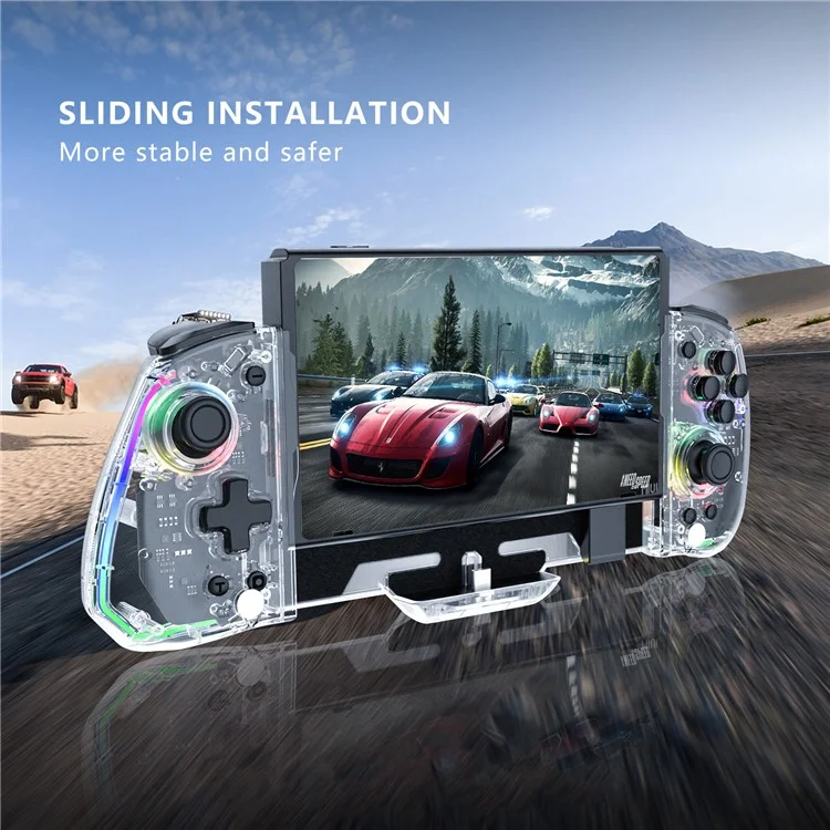 YS43 RGB-Beleuchtung für Switch-Gamepad mit Sechs-Achsen-Bewegungssensor - Transparent