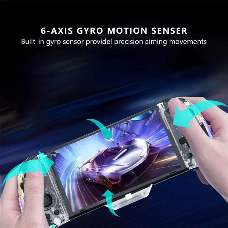 YS43 RGB-Beleuchtung für Switch-Gamepad mit Sechs-Achsen-Bewegungssensor - Transparent