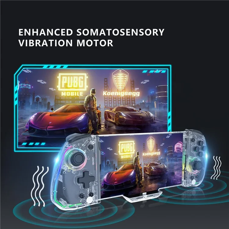 YS43 RGB-Beleuchtung für Switch-Gamepad mit Sechs-Achsen-Bewegungssensor - Transparent