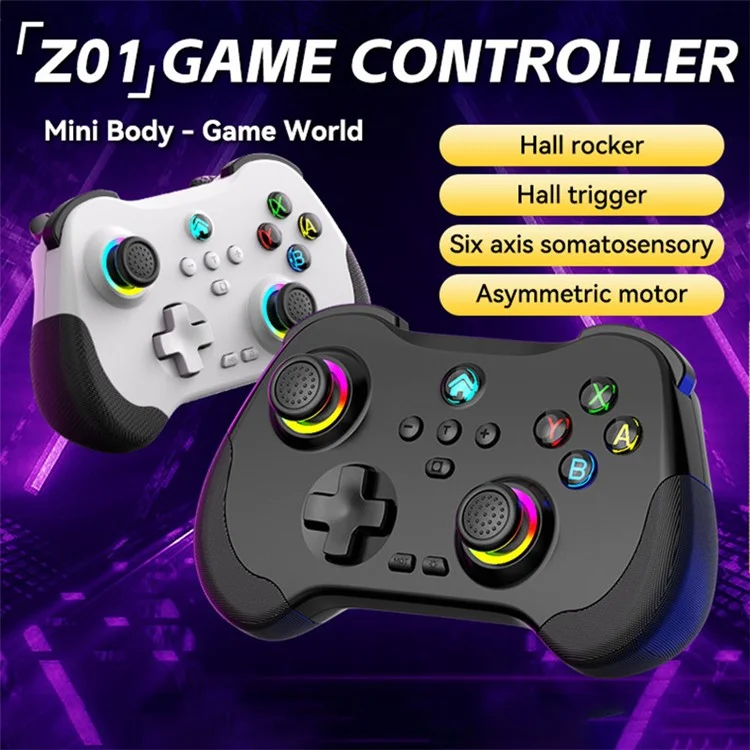 Z01 Wireless Bluetooth-compatible Controller for Nintendo Switch, Android, iOS, PC Gamepad with Hall Effect Triggers - Grey