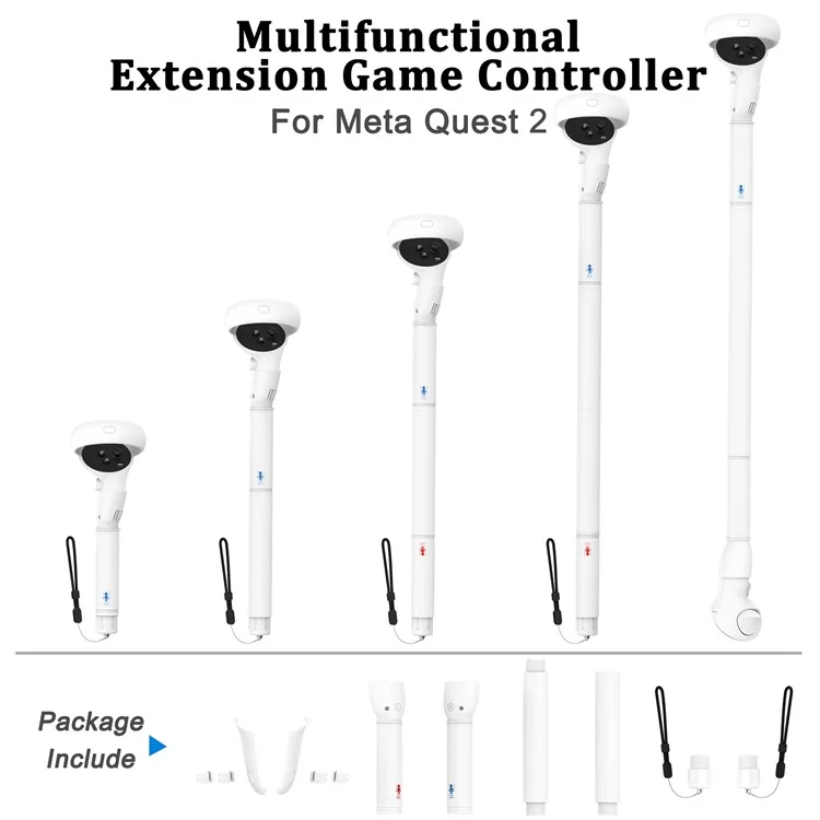 1 Paire Pour Meta Quest 2 VR Extension Grips - Blanc