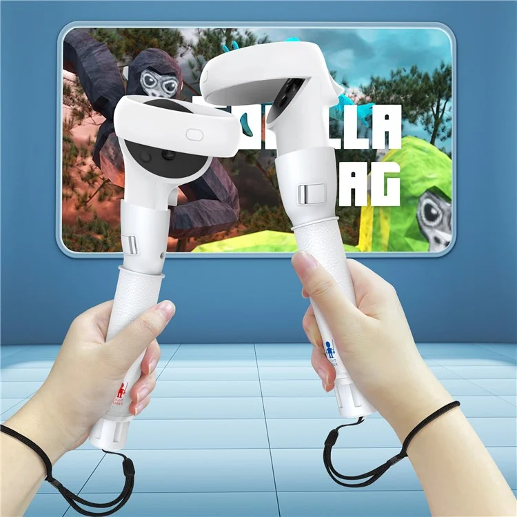 1 Par Para Meta Quest 2 VR Extension Grips VR Controladores de Juego Mango - Blanco