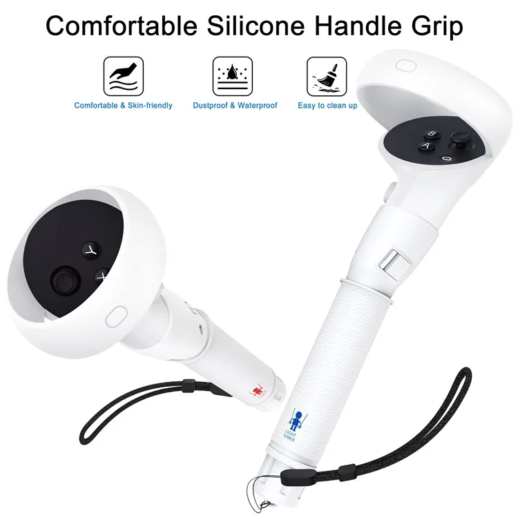 1 Paio per Meta Quest 2 VR Extension Grips Controller da Gioco VR - Bianco