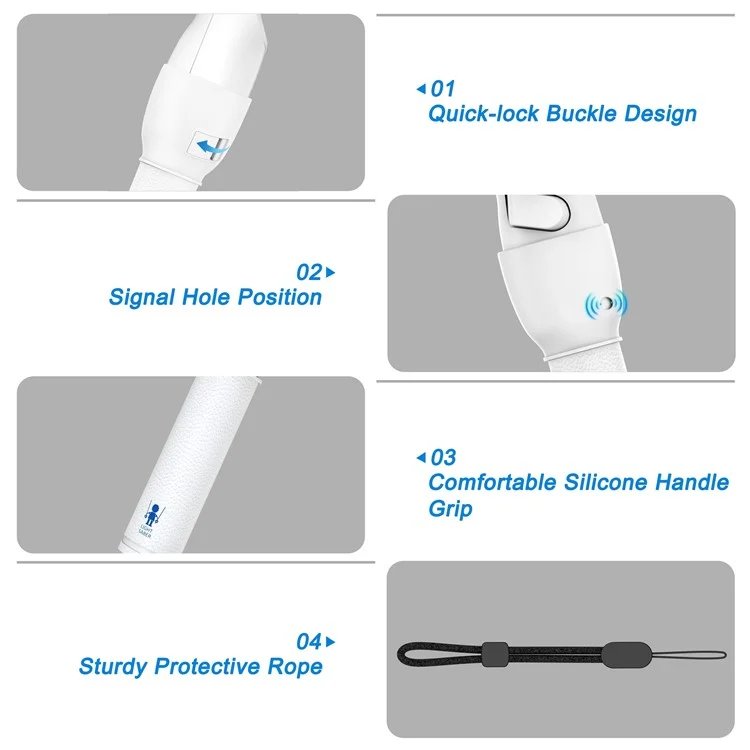 1 Paio per Meta Quest 2 VR Extension Grips Controller da Gioco VR - Bianco