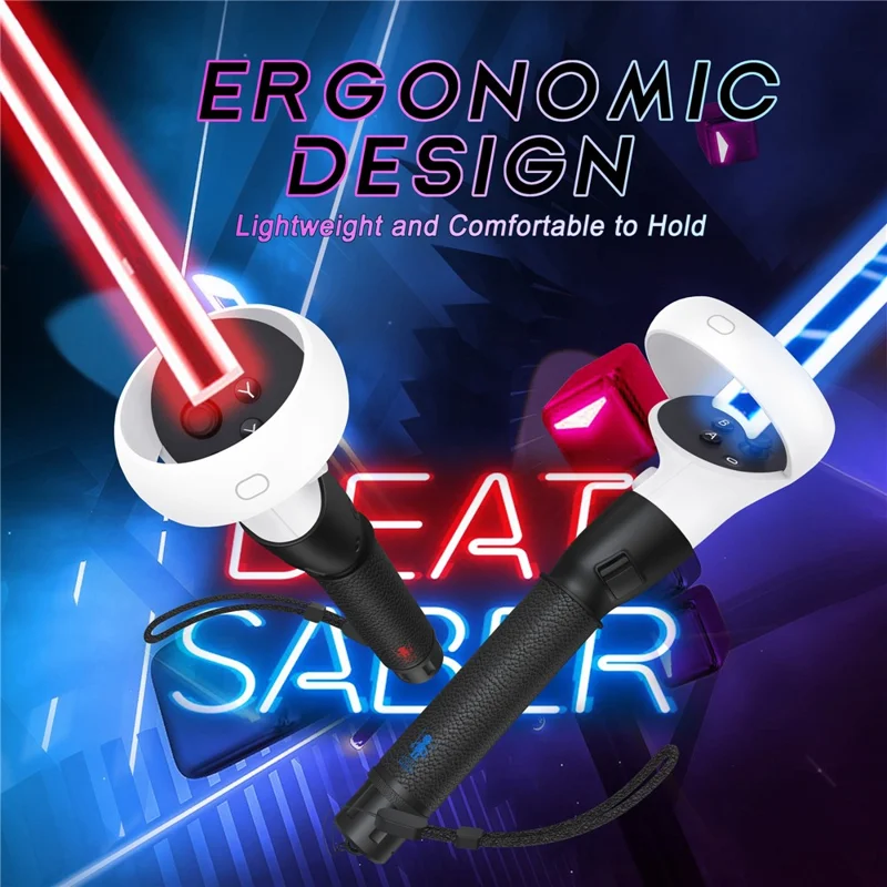 1 par till Meta Quest 2 VR-förlängningsgrepp VR-spelkontrollerns handtag - Svart