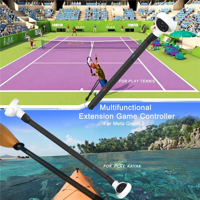 1 par till Meta Quest 2 VR-förlängningsgrepp VR-spelkontrollerns handtag - Svart